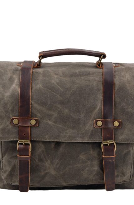 Canvas and Leather Messenger Bag | ORLANDO