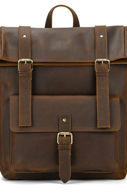 Leather Roll Top Backpack | INDIANA